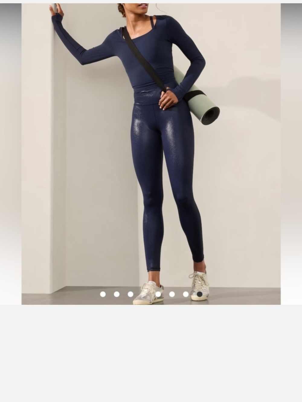 Athleta Elation Shine Tight Navy Shimmer High-Rise Leggings